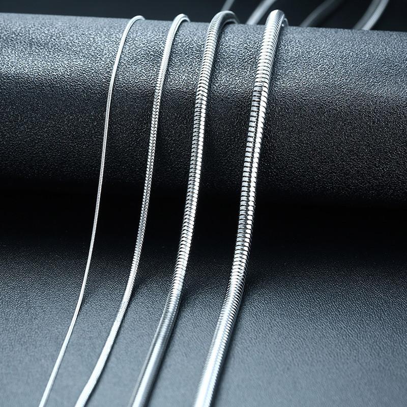 Chains Modyle Punk Vintage Gold Silver Color Stainless Steel Women Snake Chain Necklace Thin Round Choker Valentines Gift