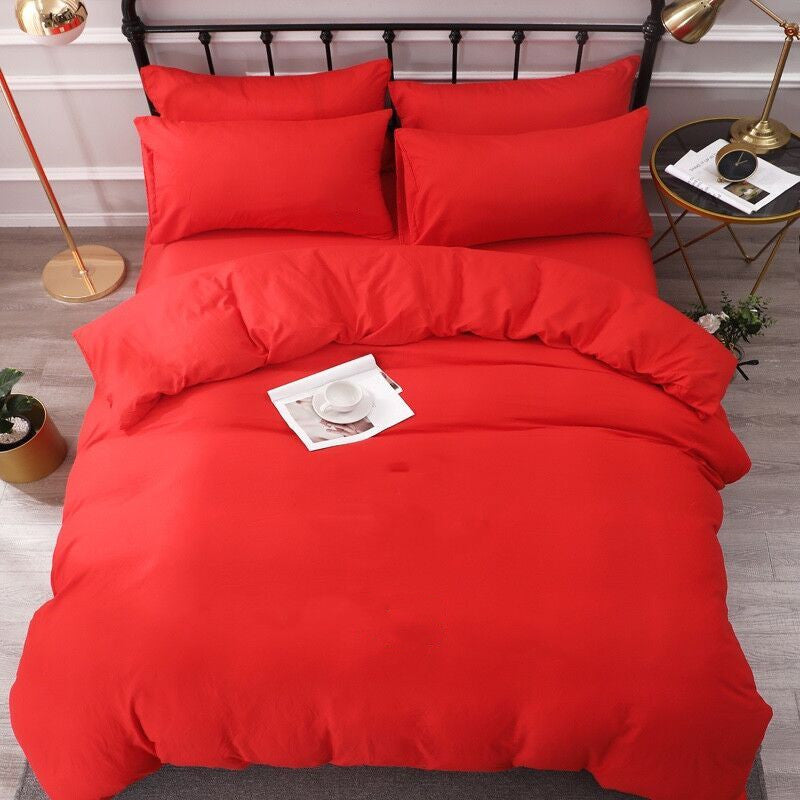 Cotton Bedding sets Letter Printed Flat Sheet Duvet Cover Pillowcase European Style Designer Solid Color Quenn Size