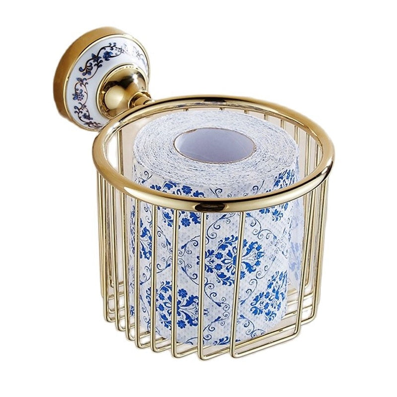 Paper Holders Retro Wall Mounted Chrome Brass Finish Bathroom Accessories tissue basket