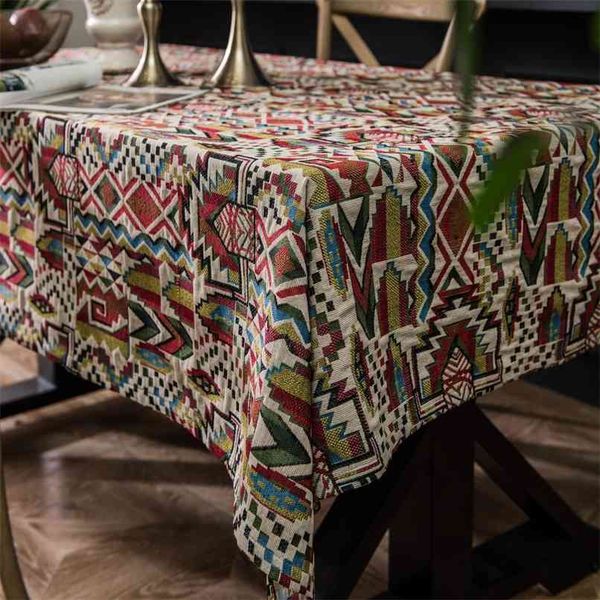 CANIRICA Decorative Tablecloth Bohemia Cloth Dining Cover Nordic Tapete Home Decoration Manteles De Mesa Rectangular 210626