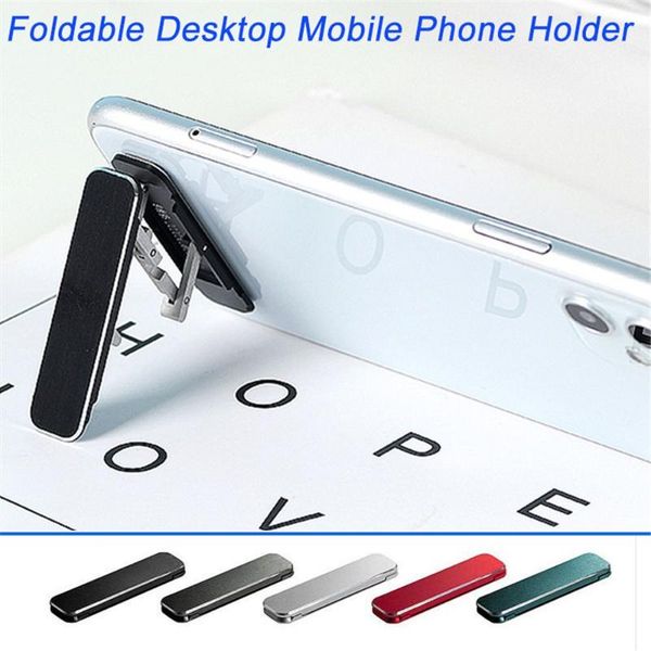 Cell Phone Mounts & Holders Universal Mini Mobile Stand Aluminum Alloy Adjustable Angle Back Sticked Socket Bracket Foldable