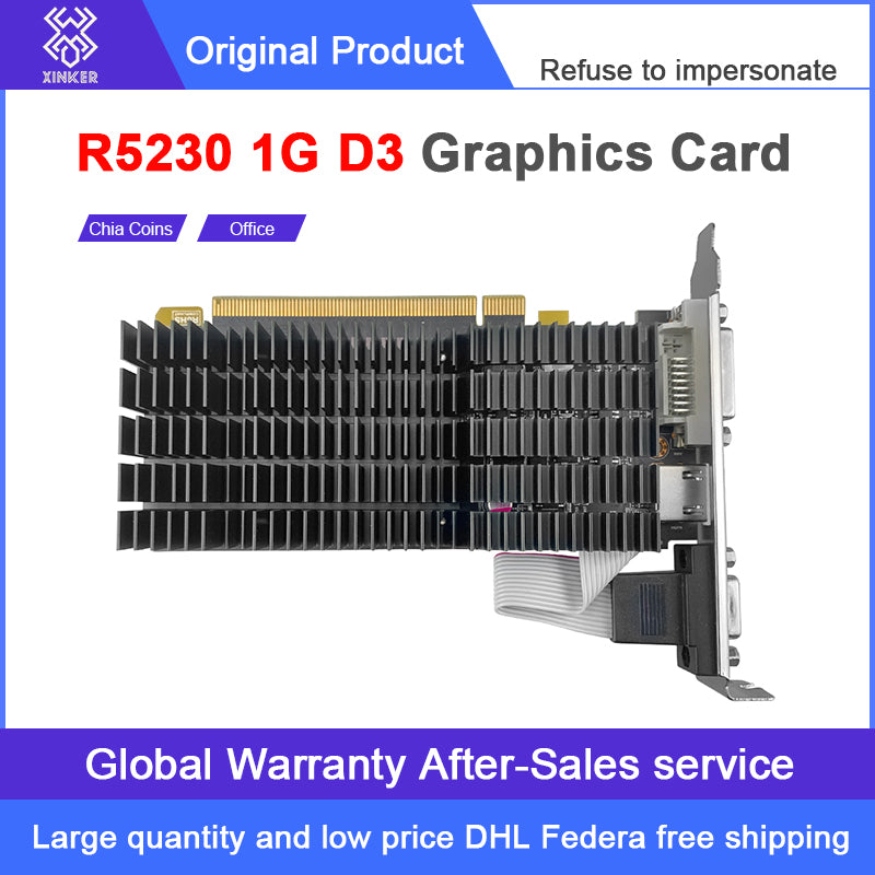 R5 230 1G Light up Office Game Graphics card Desktop Computer Slient Quiet Global Warranty Factory Shipment Mass customization is Support Online tec