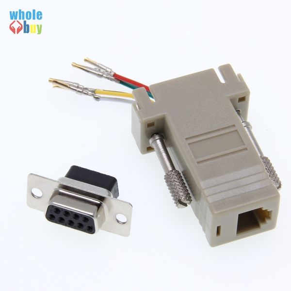 500pcs-lot DB9 Female to RJ12 RJ45 Female DB9 to RJ45 DB9 to RJ12 Adapter for Computer Connection of 9-pin Serial Equipment