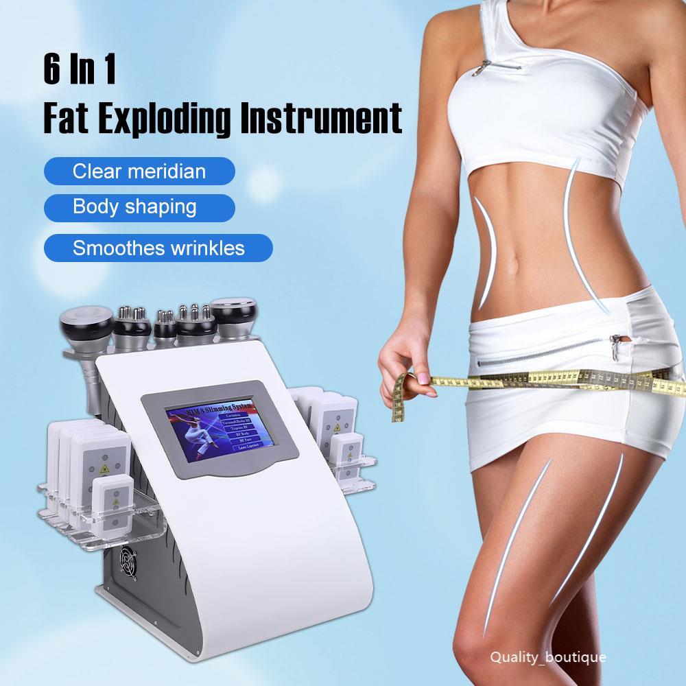 6 In 1 Slimming Machine 40k Ultrasonic Liposuction Cavitation 8 Pads Laser Vacuum RF Skin Care Salon Spa Beauty Equipment