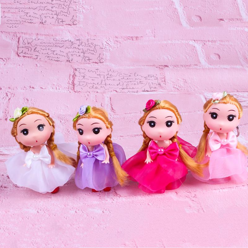 Keychains 2021 Korean Version Of The Mini Cute Fashion Doll Keychain Double Confused Children's Gift Toy Bag Pendant