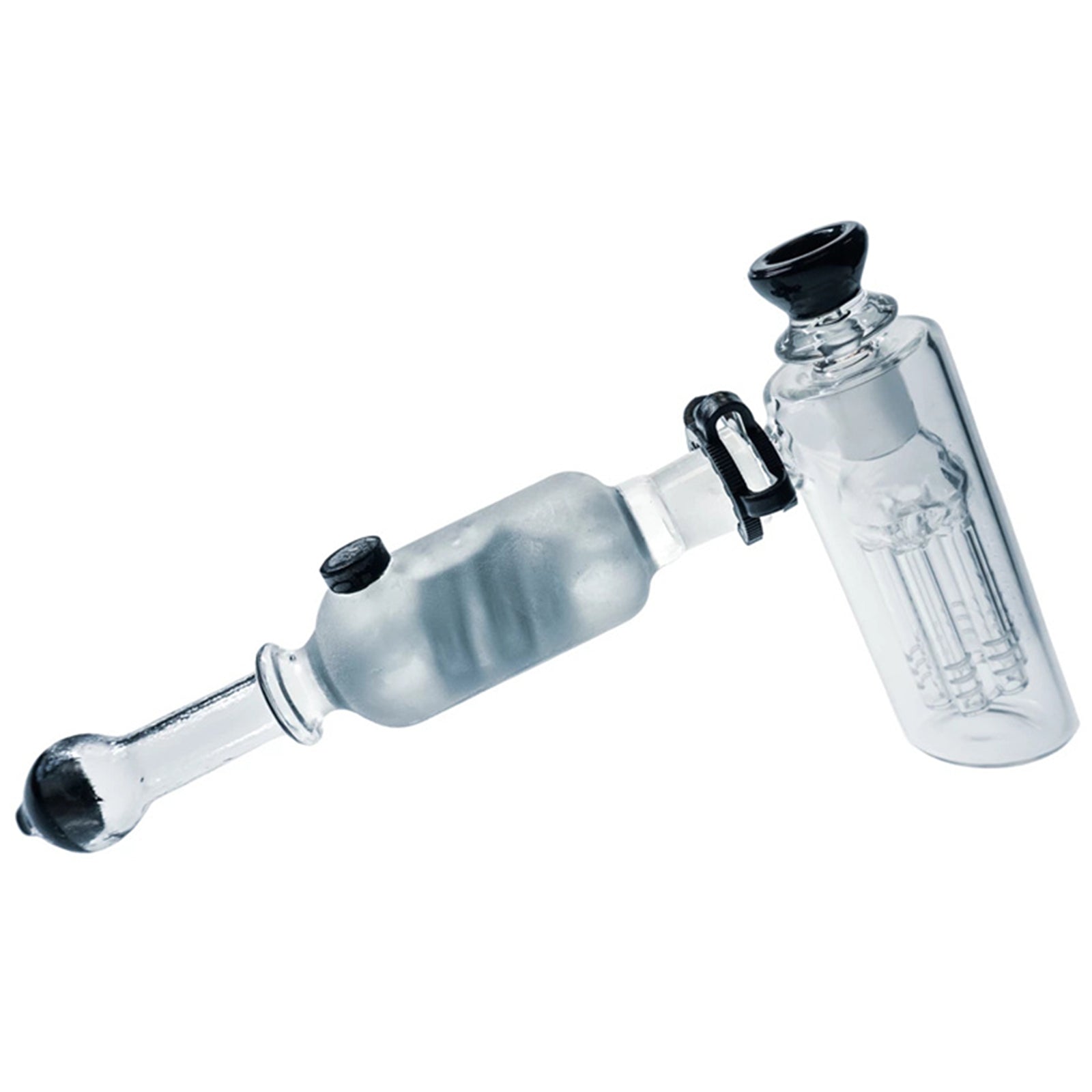 Freezable Coil Pipes Glycerin Bubbler Hookah Glass Bongs W- ICE Catcher 6 Arms Tree Percolator Dab Oil Burner Rig Condenser Filter Hookahs