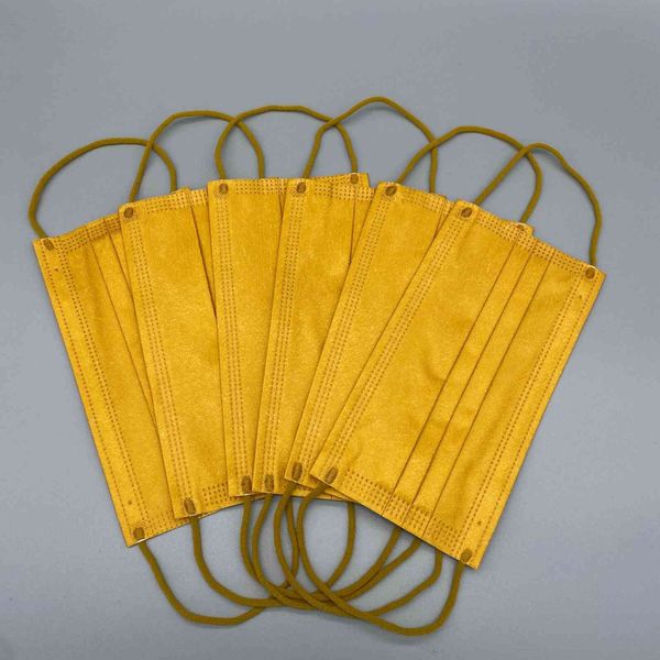 Adult Gold Mask 10pcs Retail Package Fashion Designer Face Masks 3 Layers Beautiful Black Disposable Non-woven Mascarilla Mascherina