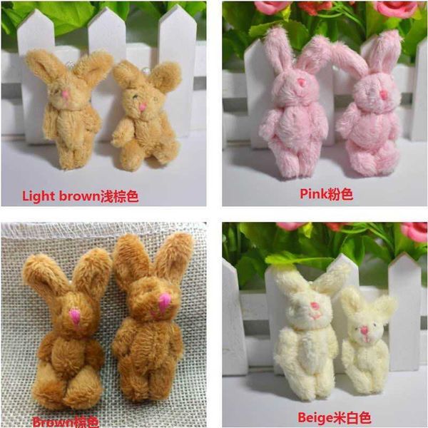 20pcs-lot Mini Plush Dolls 6cm Joint Rabbit Plush Toys Gifts Birthday Wedding Party Decor Q0727