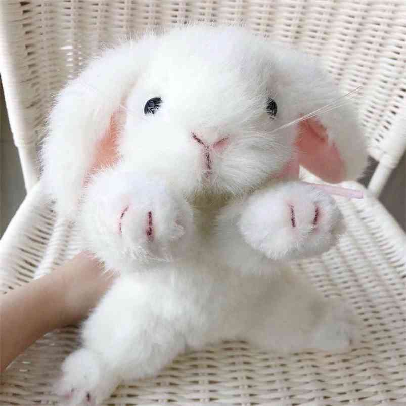 High level quality plush rabbit stuffed animal bunny toy simulation lifelike baby dolls for kids toys children home decor 210728