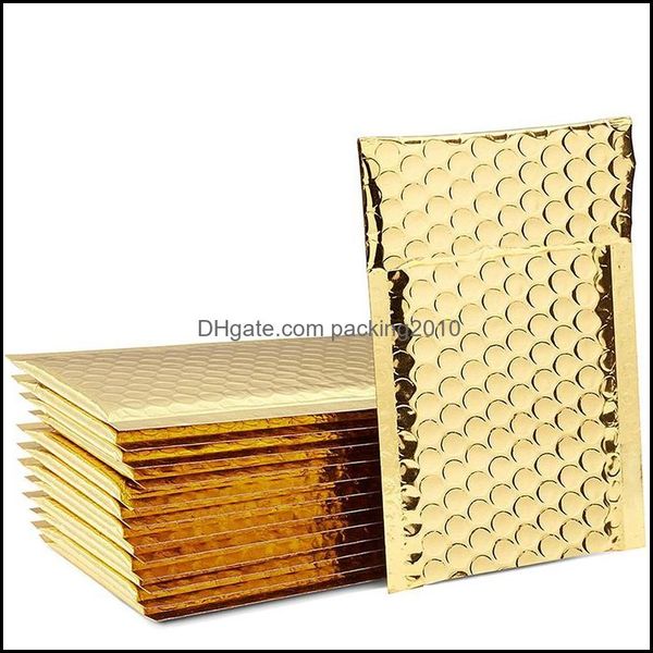 Event Festive Party Supplies Home & Garden10Pcs Gold Poly Bubble Mailer Envelopes Bags Self Seal Padded Heavy-Duty Gift Waterproof Sealing P