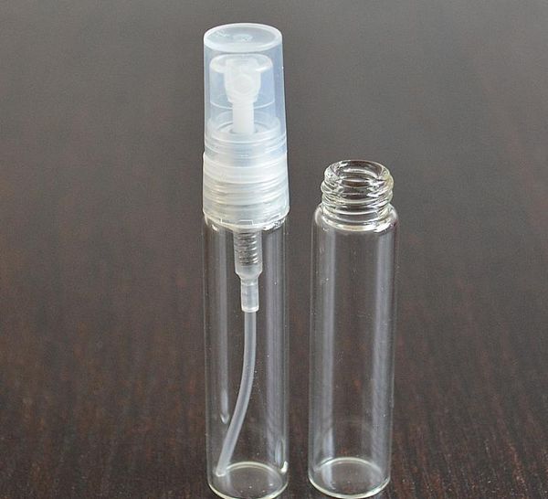 10ML Mini Refillable Clear Glass Perfume Sample Empty Bottle Cosmetic 10CC Pump Atomizer Vial Tube