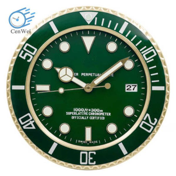 Super Silent Metal Modern Design Large Wall Watch Home Stainless Steel Luminous Clock The Date Will Work X0726