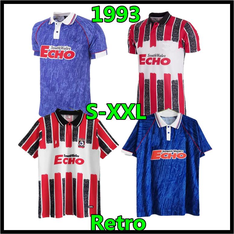 Top quality Welsh Cup wales Cardiff Soccer Jersey 1993 1994 home Away city Retro Footballs Shirtss 93 94 Scott Young Nathan Blake classic vintage fo