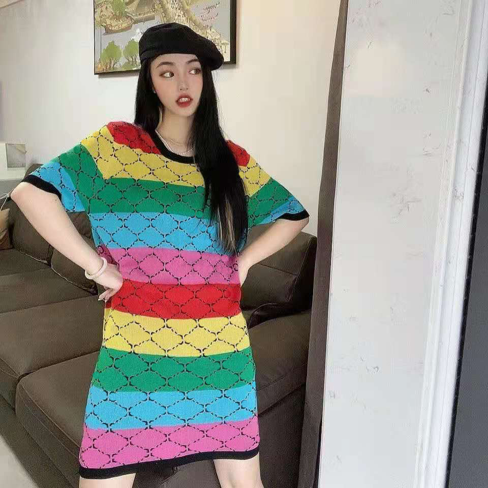 Women Fashion Dress Sweater Long Sleeves Spring Outwears For Lady Slim Dresses Knits Letters Shirt Classic Shirts Fluffy Skirts