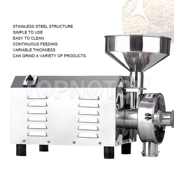Commercial Grain Flour Mill Grinding Machine Small Rice Herb Spice Chilli Powder Grinder Milling Maker