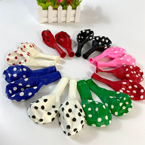 Polk Dot Latex Printing Balloon 12inch Wave Point Balloon Candy Color Children&#039;s Toy Ballon Birthday Decorations Air Globos