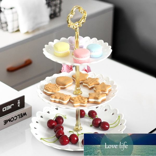 3 Tiers Cake Stand Fruit Tray European Style Snack Rack Dried Fruit Storage Tray Plate Party Dessert Rack Cake Stand Home Decor Factory pric