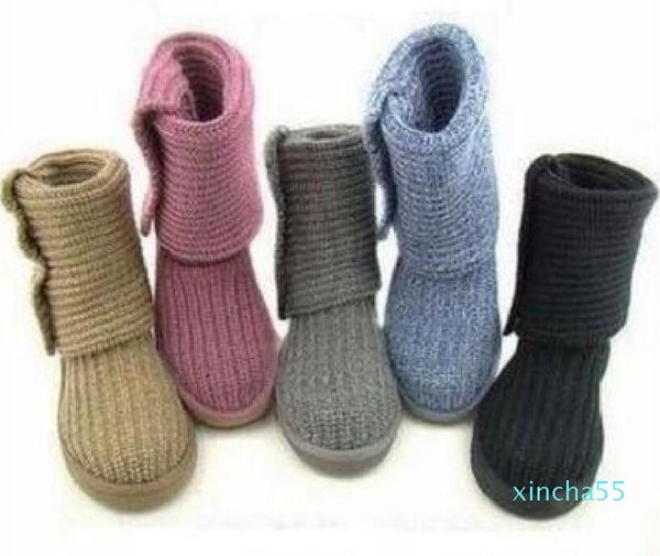 classic design aus women snow boots KNITTING WOOLLEN YARN TALL SHORT WOMEN boots keep warm boots US3-12