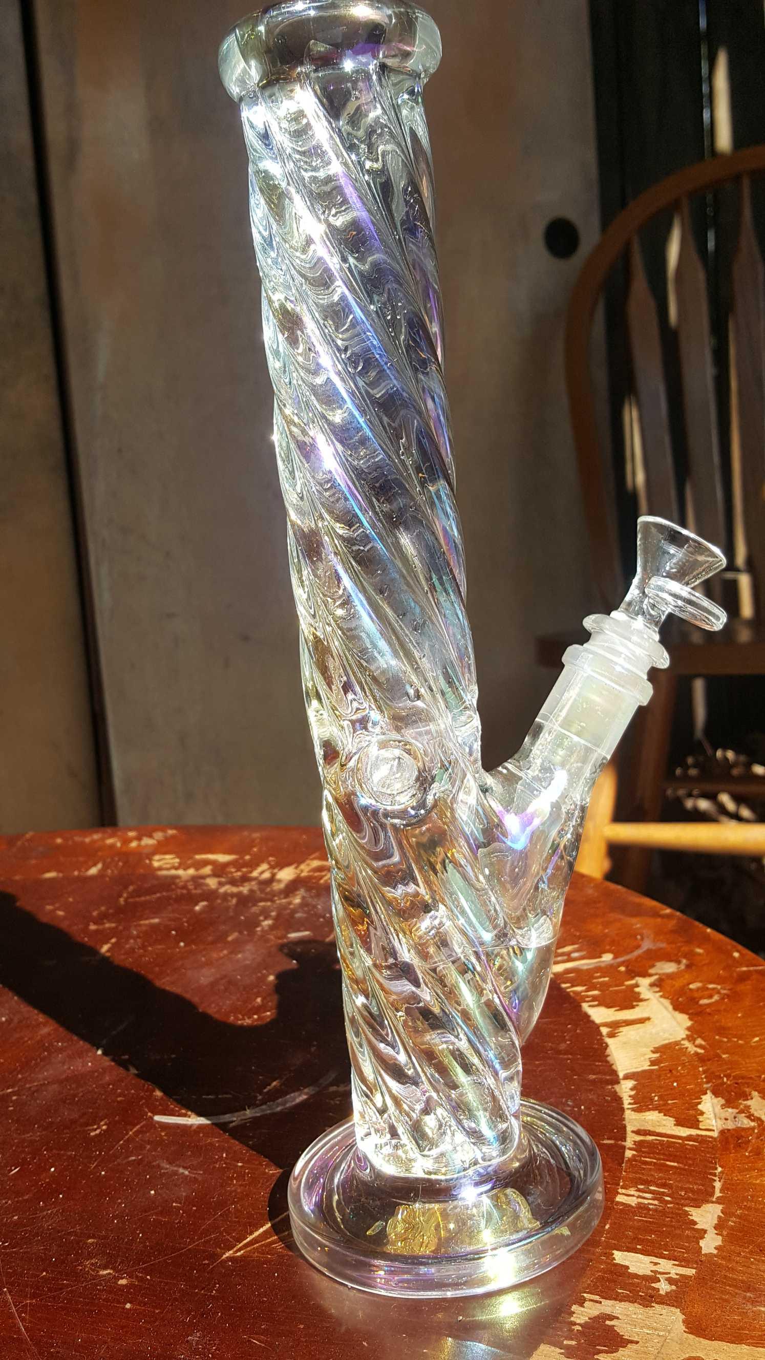 glass bong hookahs Straight Tube Colorful Bongs Tonado Oil Dab Rigs