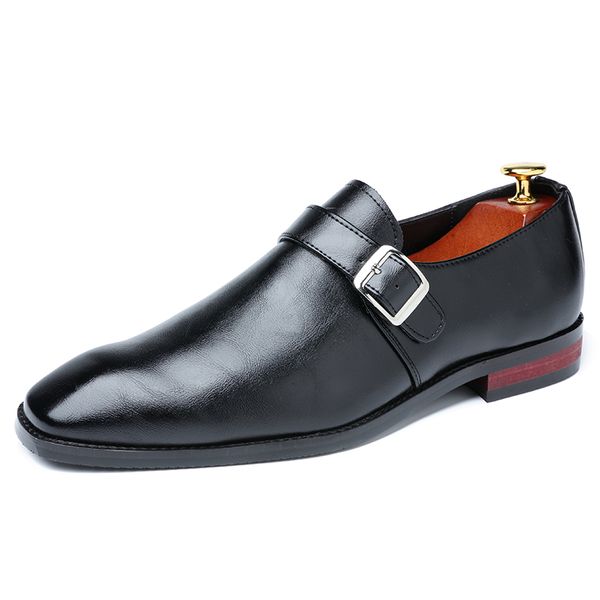 Men Dress Shoes Designer Business Office Buckle Loafers Casual Oxfords Shoes Mens Flat Party Leather Shoes