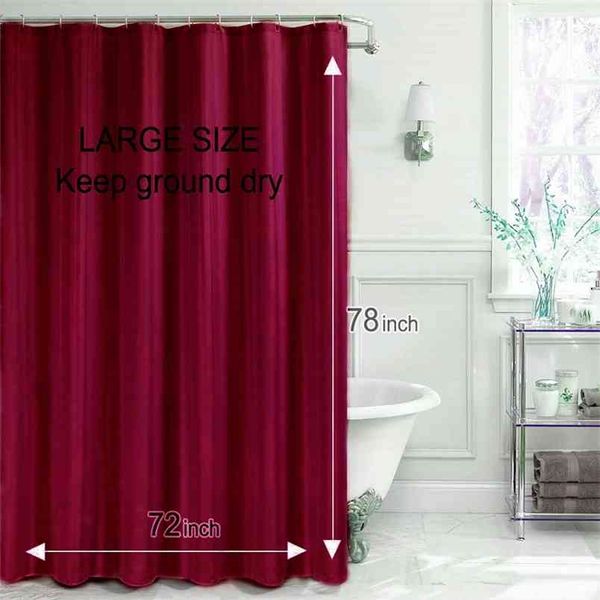 NEOMI Polyester Shower Curtain Solid Wine Red Waterproof for Bathroom 180x200cm Eco-friendly Christmas Bath 210915