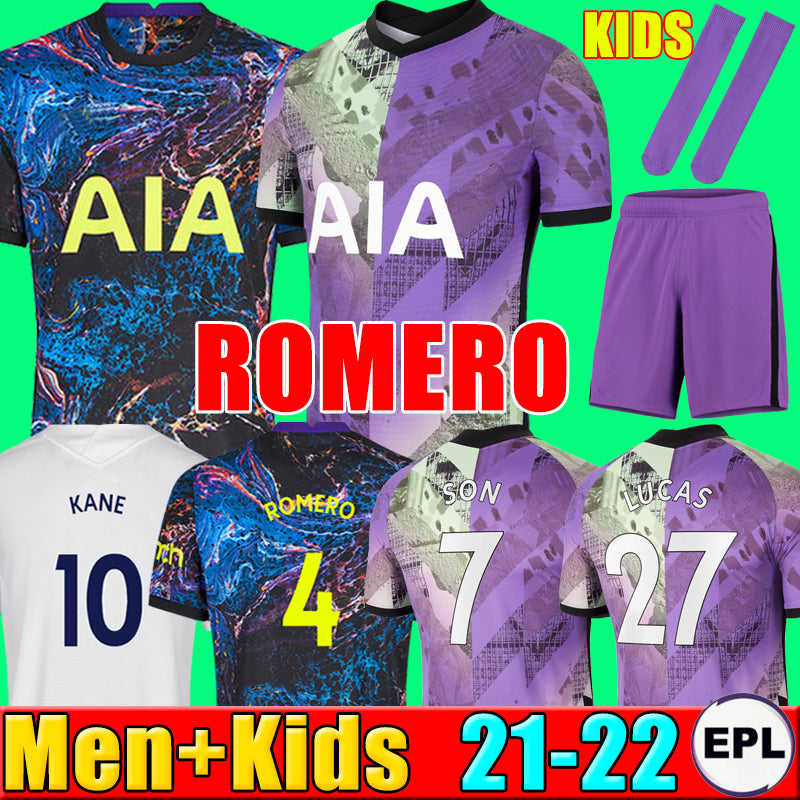 21 22 ROMERO DELE SON TOTTENHAM BALE KANE soccer jersey HOJBJERG BERGWIJN LO CELSO SPURS WINKS 2021 2022 LUCAS football shirt uniforms men kids kit