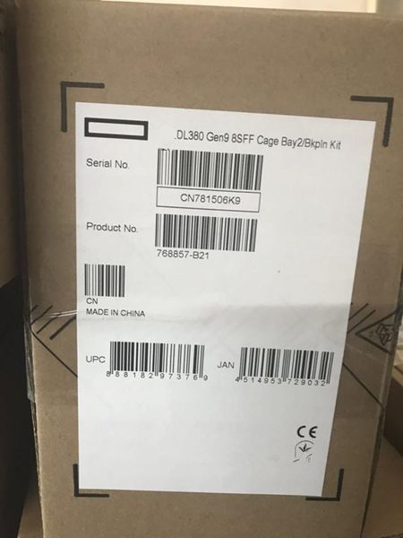Motherboards 768857-B21 DL380 Gen9 Additional 8SFF Bay2 Cage-Backplane Kit Original box packaging
