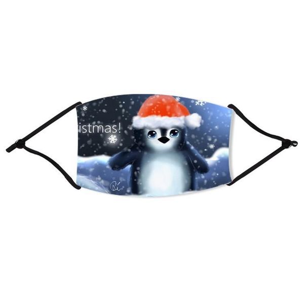 Xmas Fashion Masks Christmas Face Masks Anti Printed Dust Cartoon Animal Printed Children Mouth Cover Washable Reusable With Filters FY4235