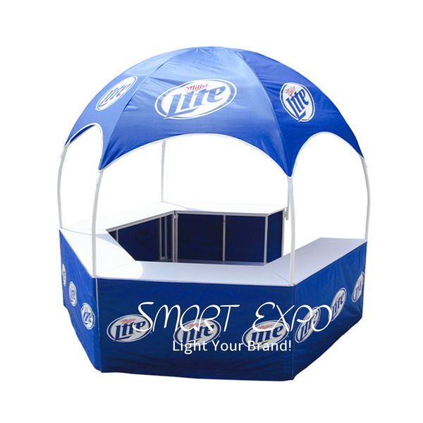 Portable Outdoor Advertising Display Trade Show Hexagonal Dome Tent Booth with Custom Full Color Printing Graphics