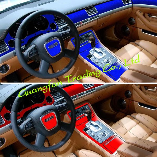 Car-Styling 3D 5D Carbon Fiber Car Interior Center Console Color Change Molding Sticker Decals For Audi A8 D3 2003-2010
