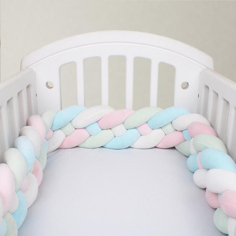 Bedding Sets 2M Baby Bumper Bed Braid Knot Pillow Cushion For Infant Crib Protector Cot Room Decor