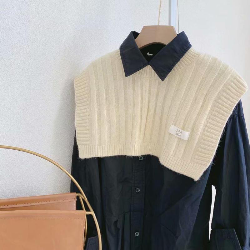 Scarves Knitted Shawl Air-conditioned Room Decoration Woolen Yarn Neck Protection False Collar Shirt Matching Simple And Elegant Scarf