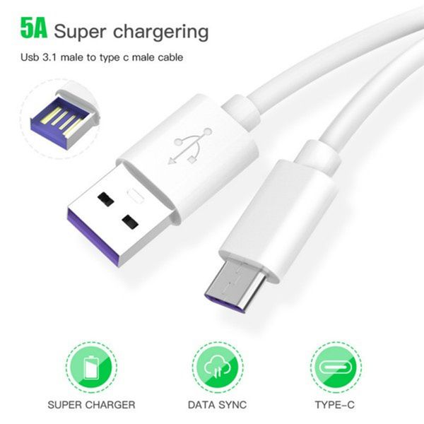 Cell Phone Cables 50cm 1M 2M USB Type C Cable USB Charger Cable For Huawei P40 P30 Samsung S20 S10 S9 Xiaomi Note 8