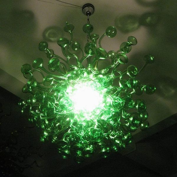 Hand Blown Green Glass Chandelier Lamp LED Modern Bubble Chandeliers Pendant Lights Living Room Restaurant Art Decoration Customized 26 or 3