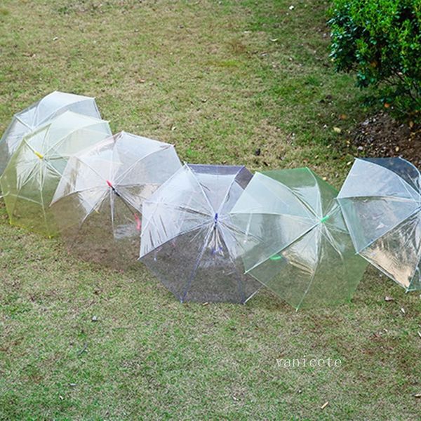 Clear Transparent Rain Umbrella PVC Dome Bubble Rain Sun Shade Wedding Party Umbrellas Long Handle Straight Stick Umbrellav T2I52864