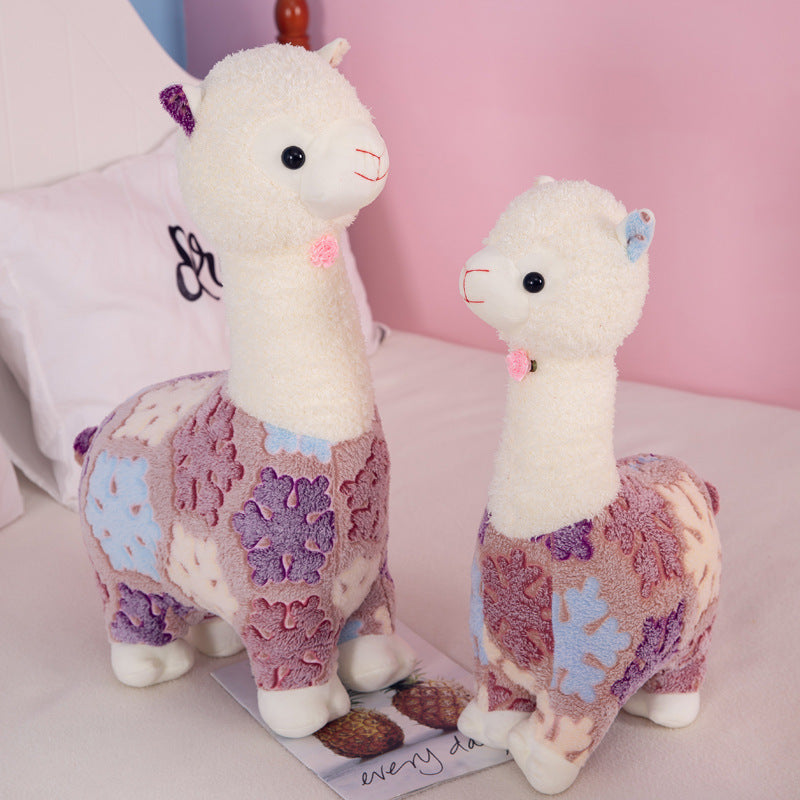 Creative new cute alpaca plush toy grass mud horse children to play with dolls girl heart pillow holiday gift