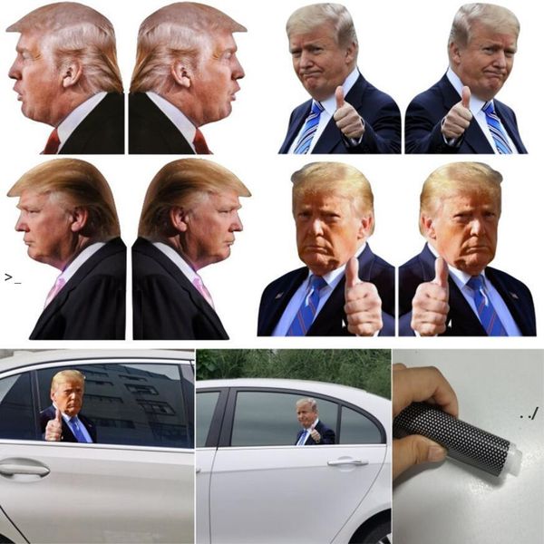Trump Election Decals Car Stickers Funny Banner Flags Left Right Window Peel Off Waterproof PVC Decal Party Supplies gift RRF
