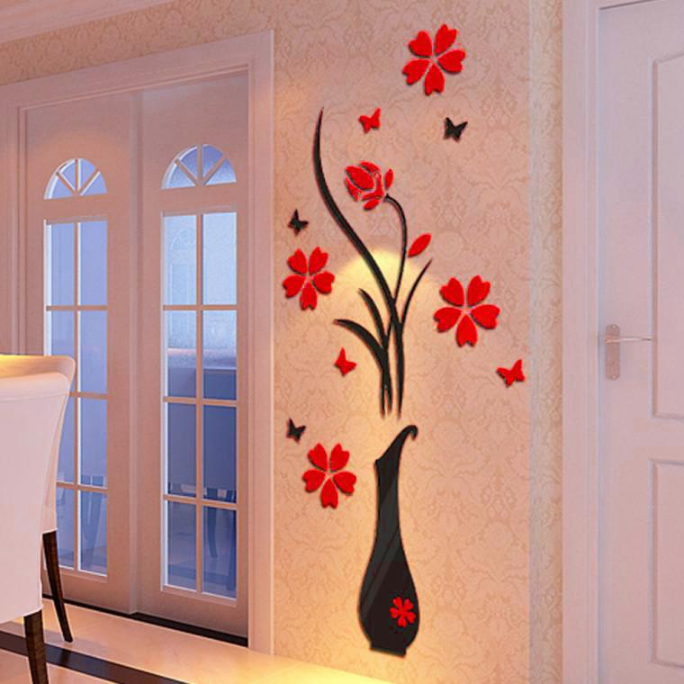Christmas Decorations Colorful Flower Tree Crystal Arcylic 3d Acrylic Decoration Wall Stickers Decal Diy Art Poster Home Decor Bedroom Walls