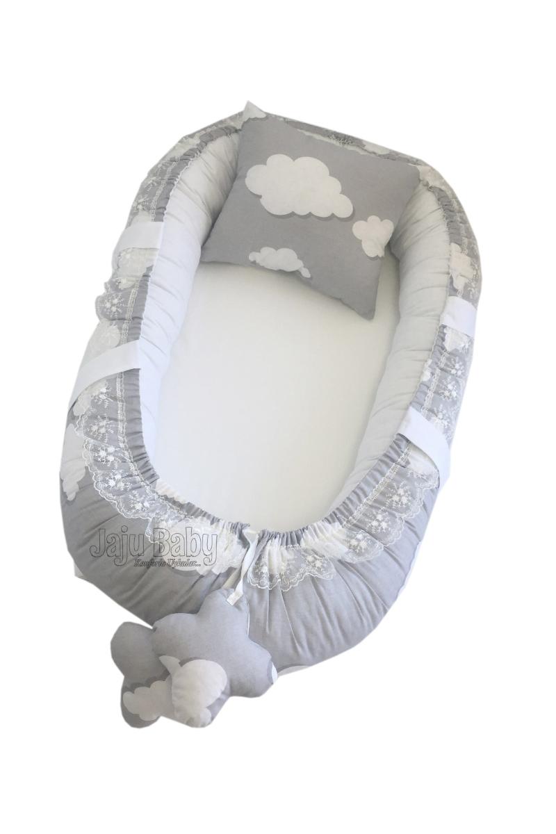 Bedding Sets Jaju Baby Handmade Gray Cloudy Orthopedic Luxury BabyNest Portable Crib Travel Bed Born Mother Side