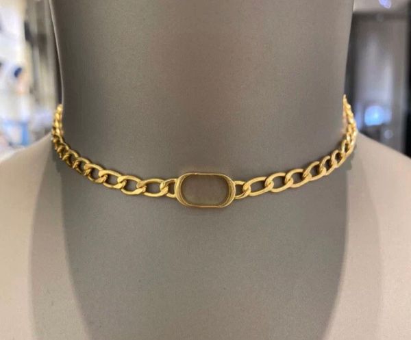 Fashion initial letter choker necklace bijoux cuban link for mens womens Party Wedding Lovers gift jewelry With BOX