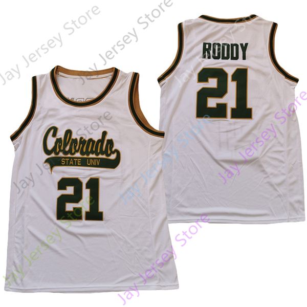 Colorado State Basketball Jersey NCAA College David Roddy White Size S-3XL All Stitched Youth Men