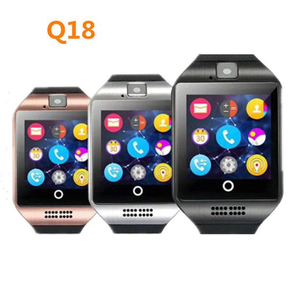 Original Q18 Smart Watches Bluetooth Wristband Smartwatch TF SIM Card NFC with Camera Chat Software Compatible Android Cellphones with Retai