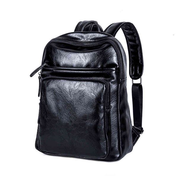 Korean Style Men&#039;s Pu Backpack Fashion Men&#039;s Youth Leisure Travel Bag