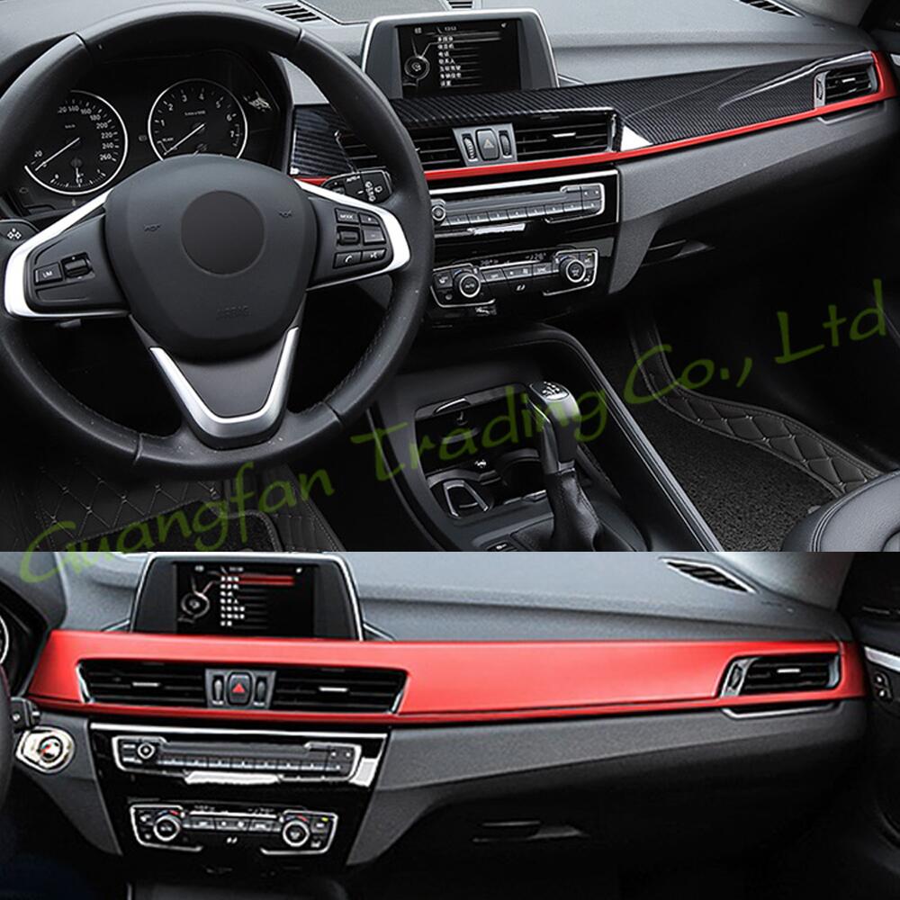 Interior Central Control Panel Door Handle 3D 5D Carbon Fiber Stickers Decals Car-styling Cover Parts Products Accessories For BMW X1 F48 Year 2016-