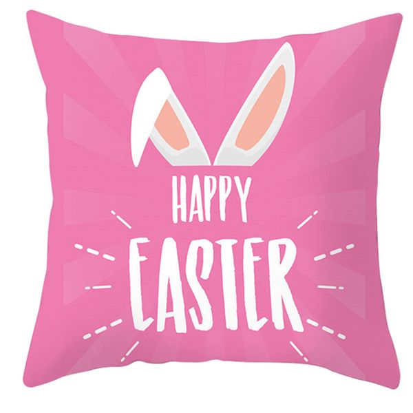 45*45cm-18*18inch Easter Pillowcase Rabbit Sofa Cushion Case Bed Pillow Cover Easter Eggs Bunny Home Decor Chair Car Cushions Covers Party D
