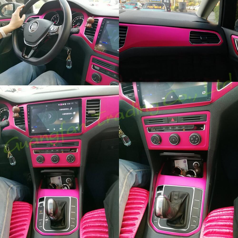 Interior Central Control Panel Door Handle 3D 5D Carbon Fiber Stickers Decals Car Cover Parts Products Accessories For Volkswagen VW Golf Sports Yea