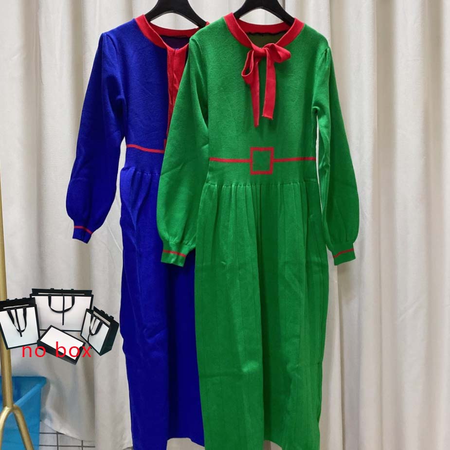 Women&#039;s Dress Fashion Casual Dresses Knitted Style Womens Sweater Long-skirts Classic Embroidered Letters High Quality Vintage Long-skirt Two p