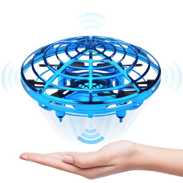 Toys Fidget Mini Helicopter UFO RC-Electronic Drone Games Fidget Ring Hand Sensing Aircraft Model Quadcopter flayaball Small drohne Novelty