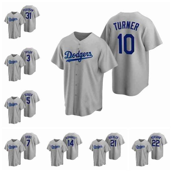 Baseball Jersey #21 Walker Buehler 35 Cody Bellinger 50 Mookie Betts 22 Clayton Kershaw Custom Gray Alternate Men Women Youth size S-4XL