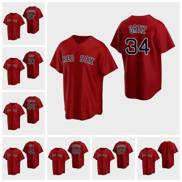 Baseball Jersey #10 David Price 28 J.D. Martinez 99 Alex Verdugo 34 David Ortiz Custom Red Alternate size S-4XL Men Women Youth 2022 1120